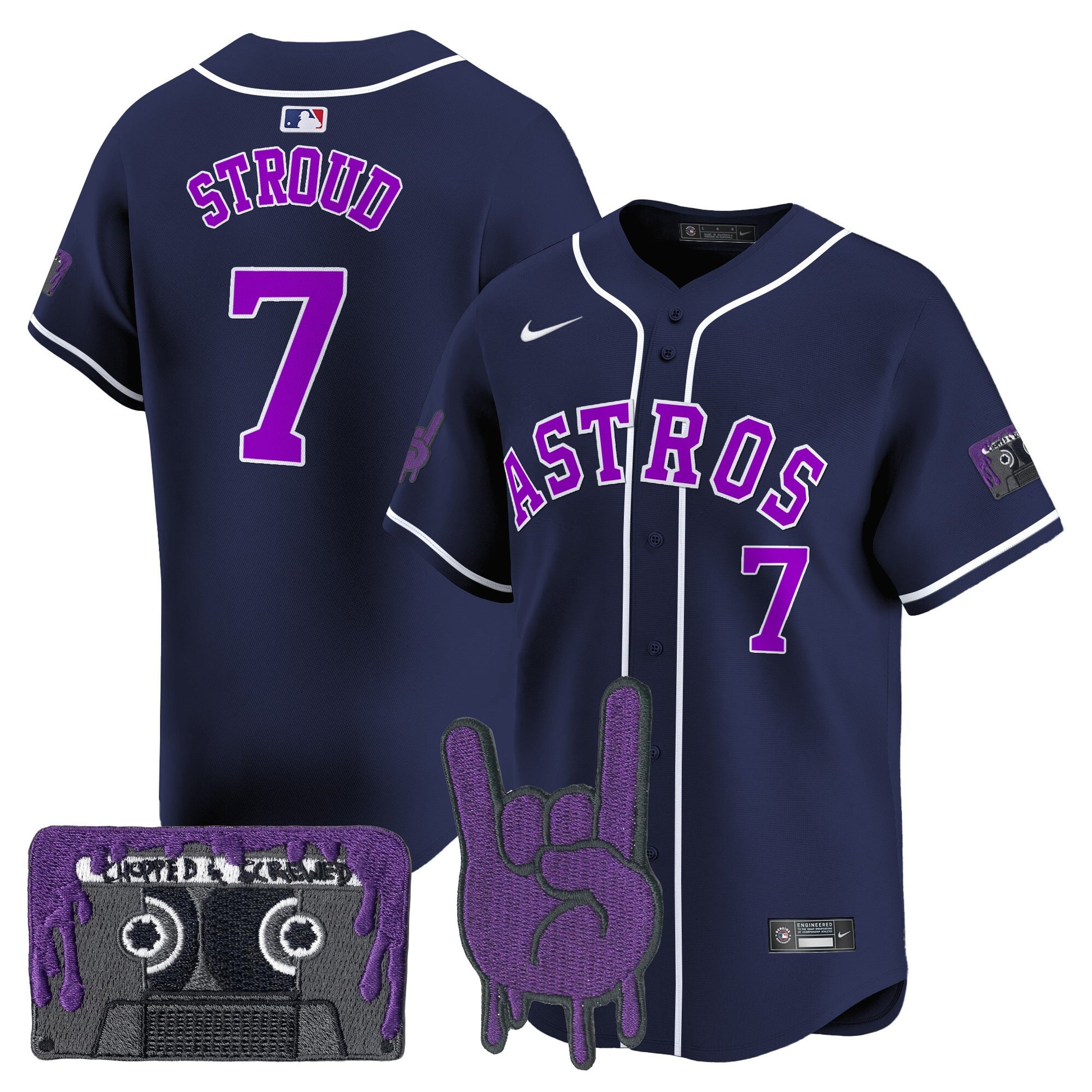 Houston Astros DJ Screw Patch Vapor Premier Limited Jersey - All Stitched
