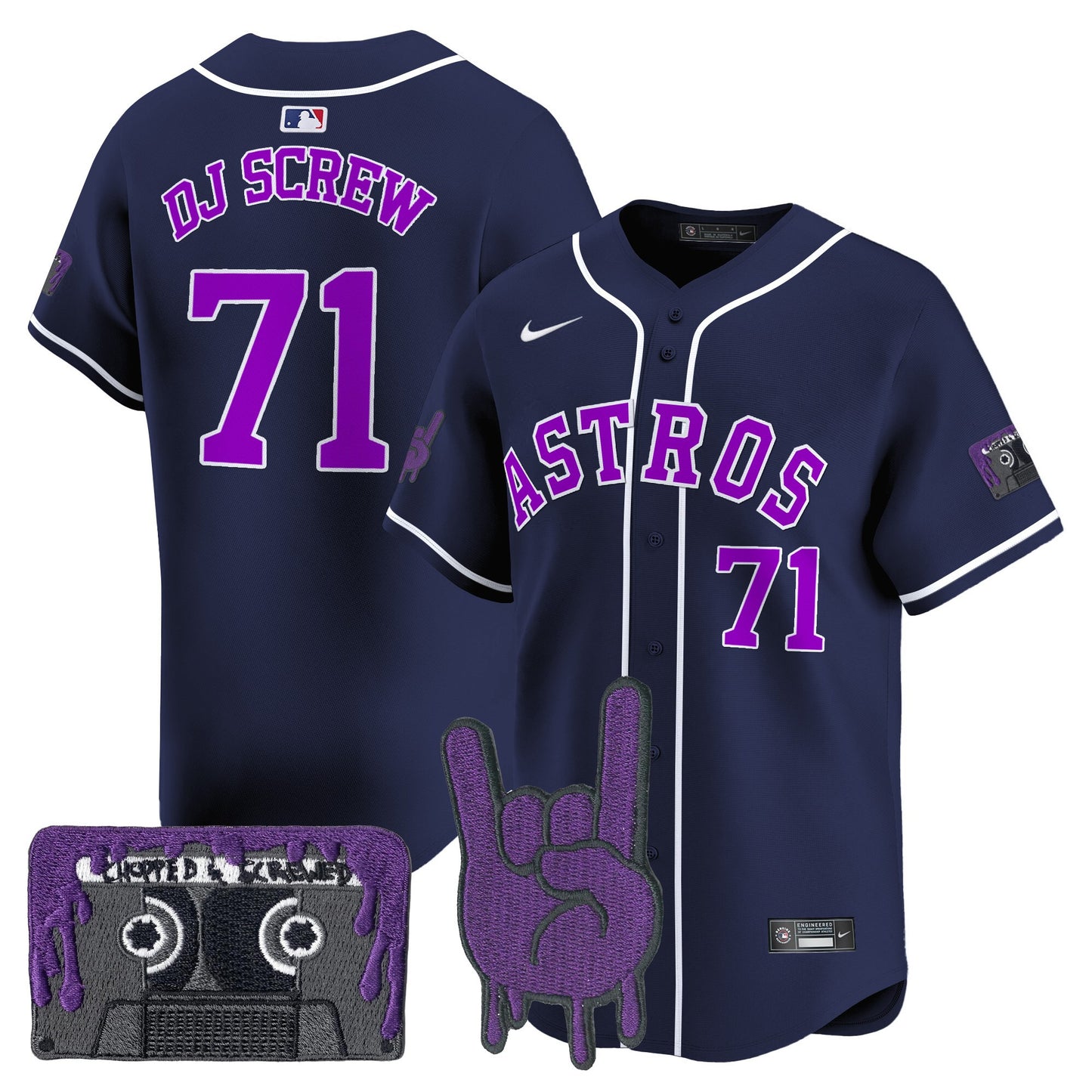 Houston Astros DJ Screw Patch Vapor Premier Limited Jersey - All Stitched