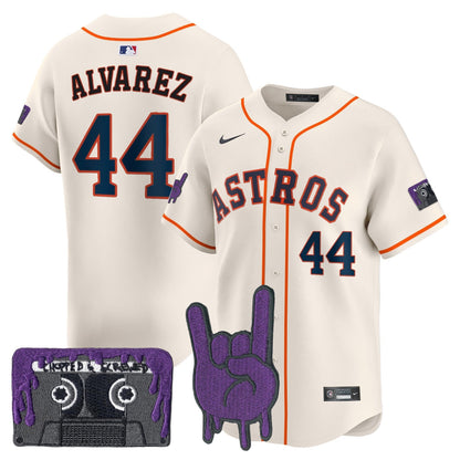Men's Houston Astros DJ Screw Patch Vapor Premier Limited Jersey - All Stitched