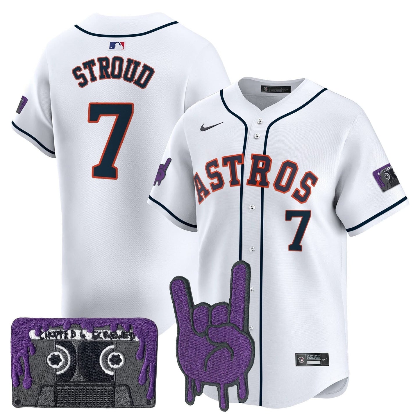Men's Houston Astros DJ Screw Patch Vapor Premier Limited Jersey - All Stitched