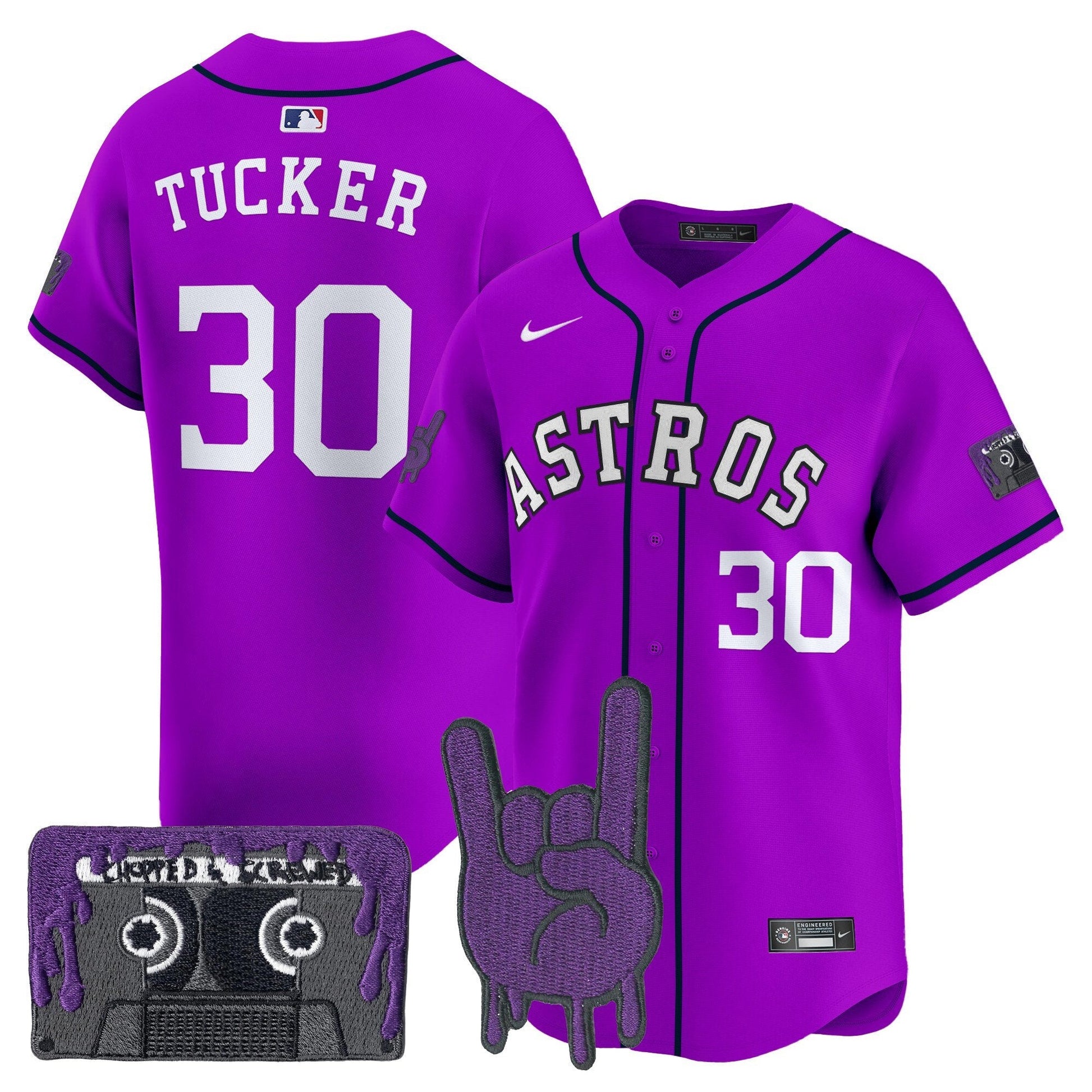 Men's Houston Astros DJ Screw Patch Vapor Premier Limited Jersey - All Stitched