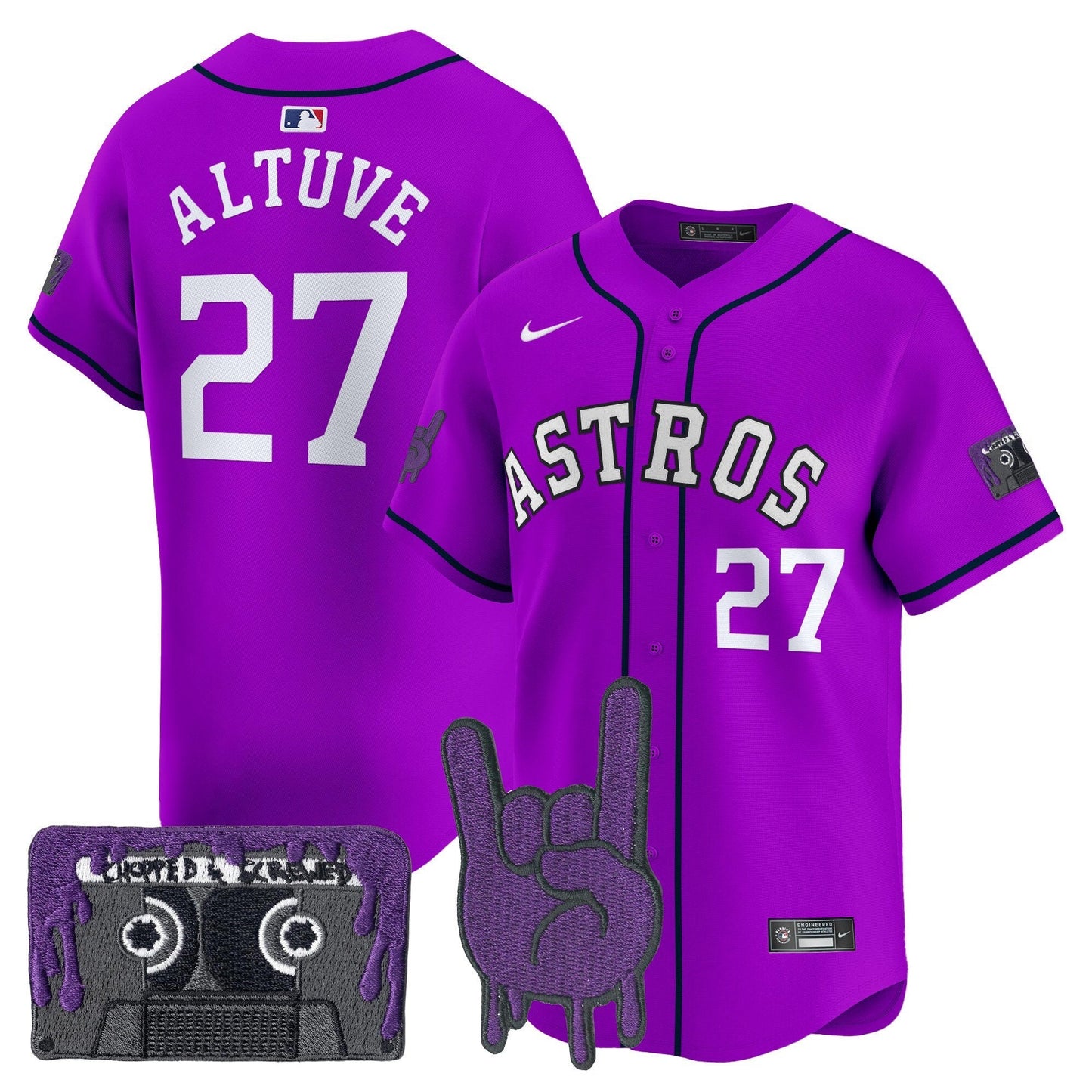 Men's Houston Astros DJ Screw Patch Vapor Premier Limited Jersey - All Stitched