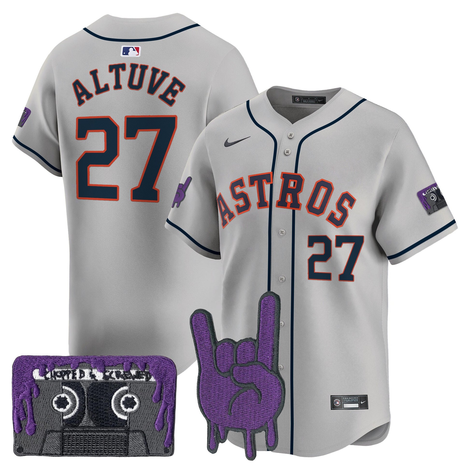 Houston Astros DJ Screw Patch Vapor Premier Limited Jersey - All Stitched