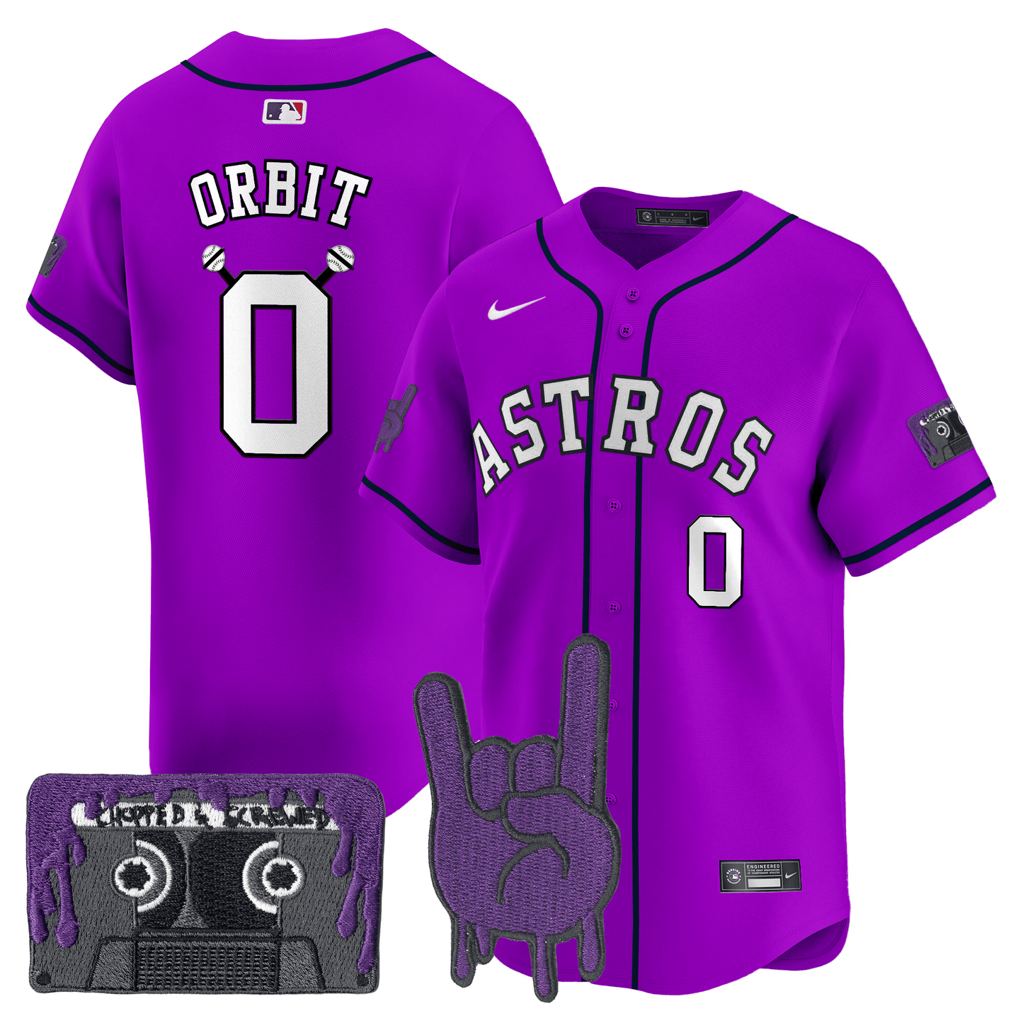 Men's Houston Astros DJ Screw Patch Vapor Premier Limited Jersey - All Stitched