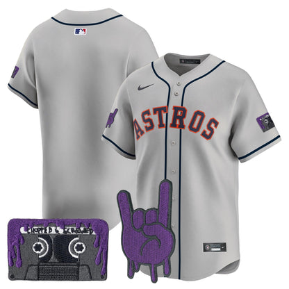 Men's Houston Astros DJ Screw Patch Vapor Premier Limited Jersey - All Stitched