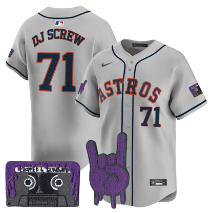 Men's Houston Astros DJ Screw Patch Vapor Premier Limited Jersey - All Stitched