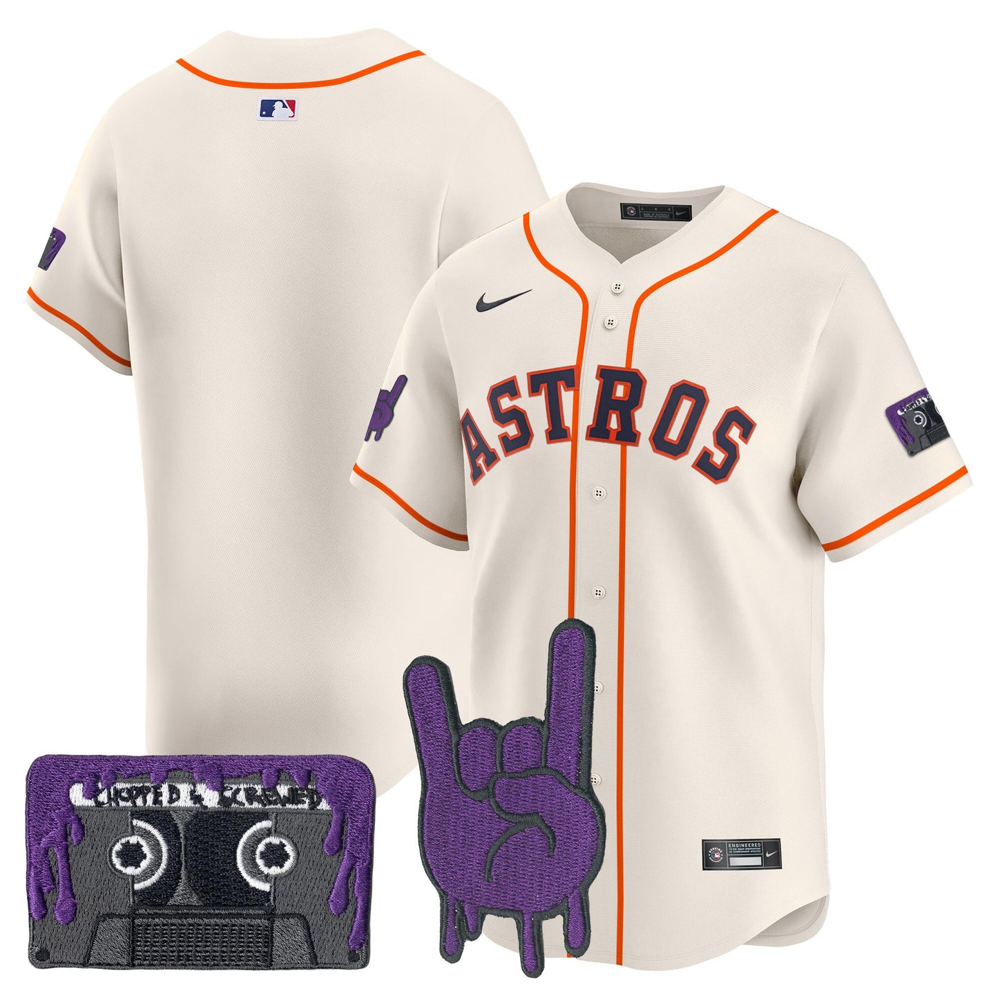 Houston Astros DJ Screw Patch Vapor Premier Limited Jersey - All Stitched