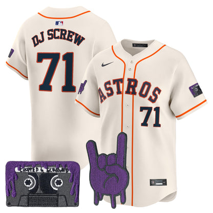 Houston Astros DJ Screw Patch Vapor Premier Limited Jersey - All Stitched
