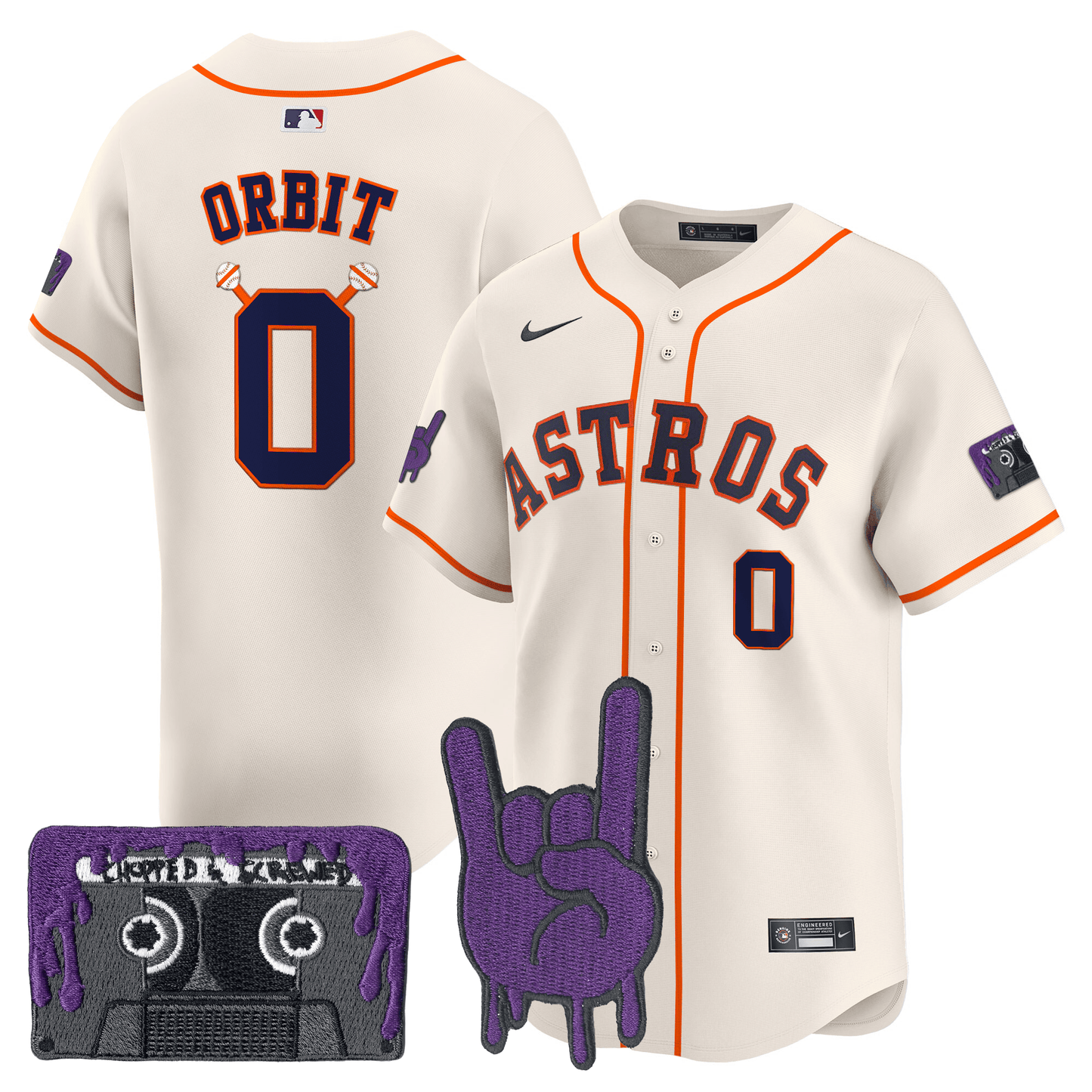 Men's Houston Astros DJ Screw Patch Vapor Premier Limited Jersey - All Stitched