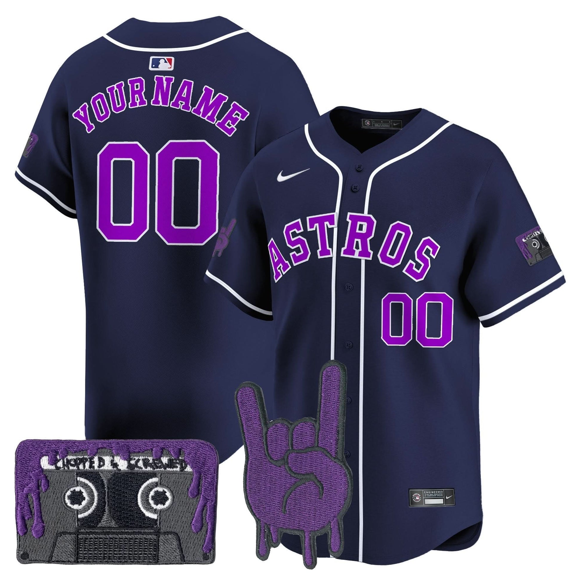 Houston Astros DJ Screw Patch Vapor Premier Limited Custom Jersey - All Stitched