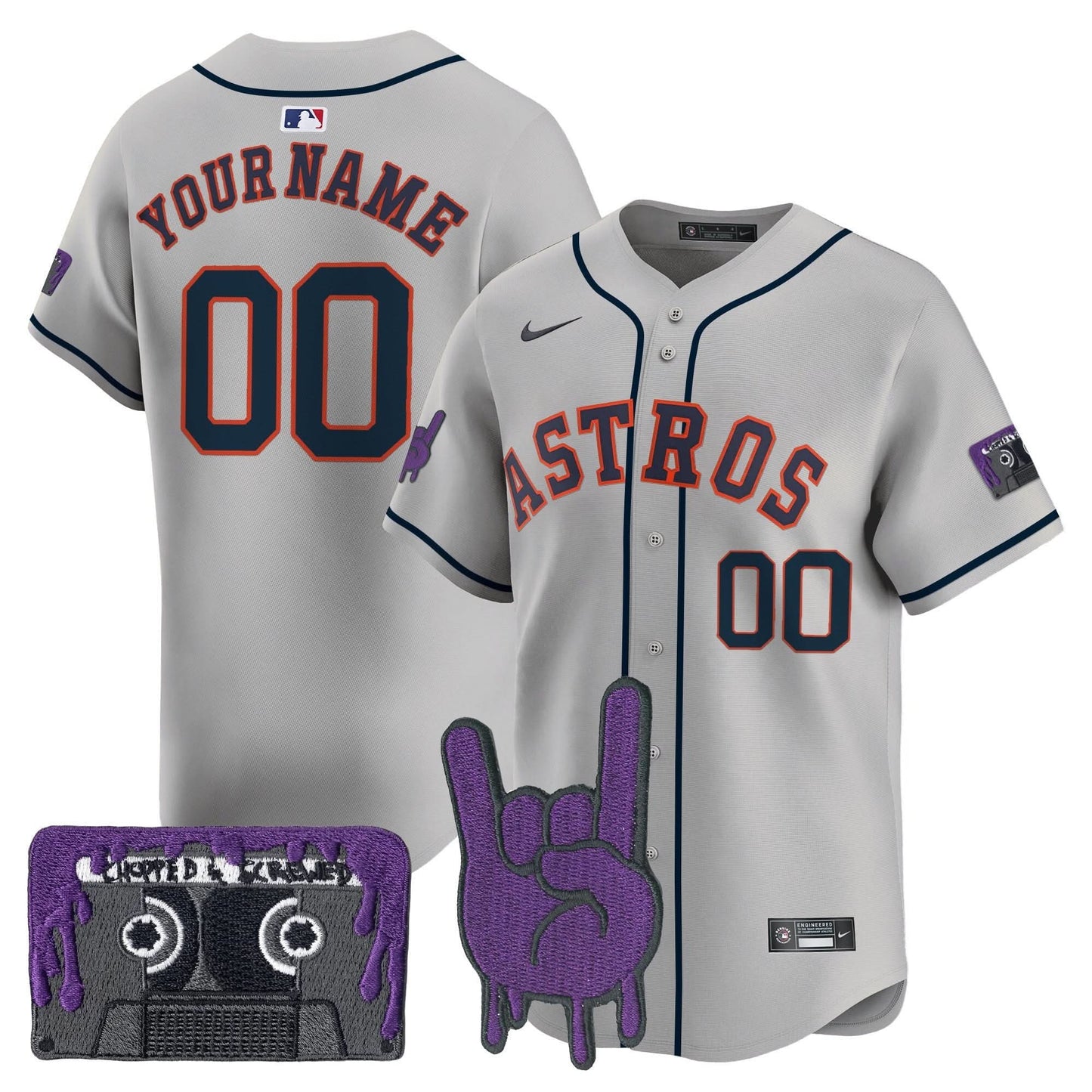 Houston Astros DJ Screw Patch Vapor Premier Limited Custom Jersey - All Stitched