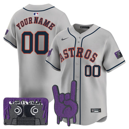 Houston Astros DJ Screw Patch Vapor Premier Limited Custom Jersey - All Stitched