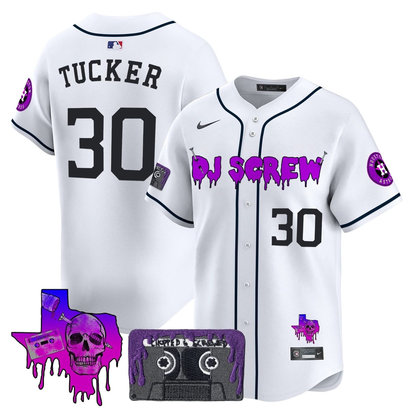 Men's Houston Astros DJ Screw Patch Vapor Premier Limited Jersey V2 - All Stitched