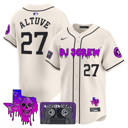 Men's Houston Astros DJ Screw Patch Vapor Premier Limited Jersey V2 - All Stitched