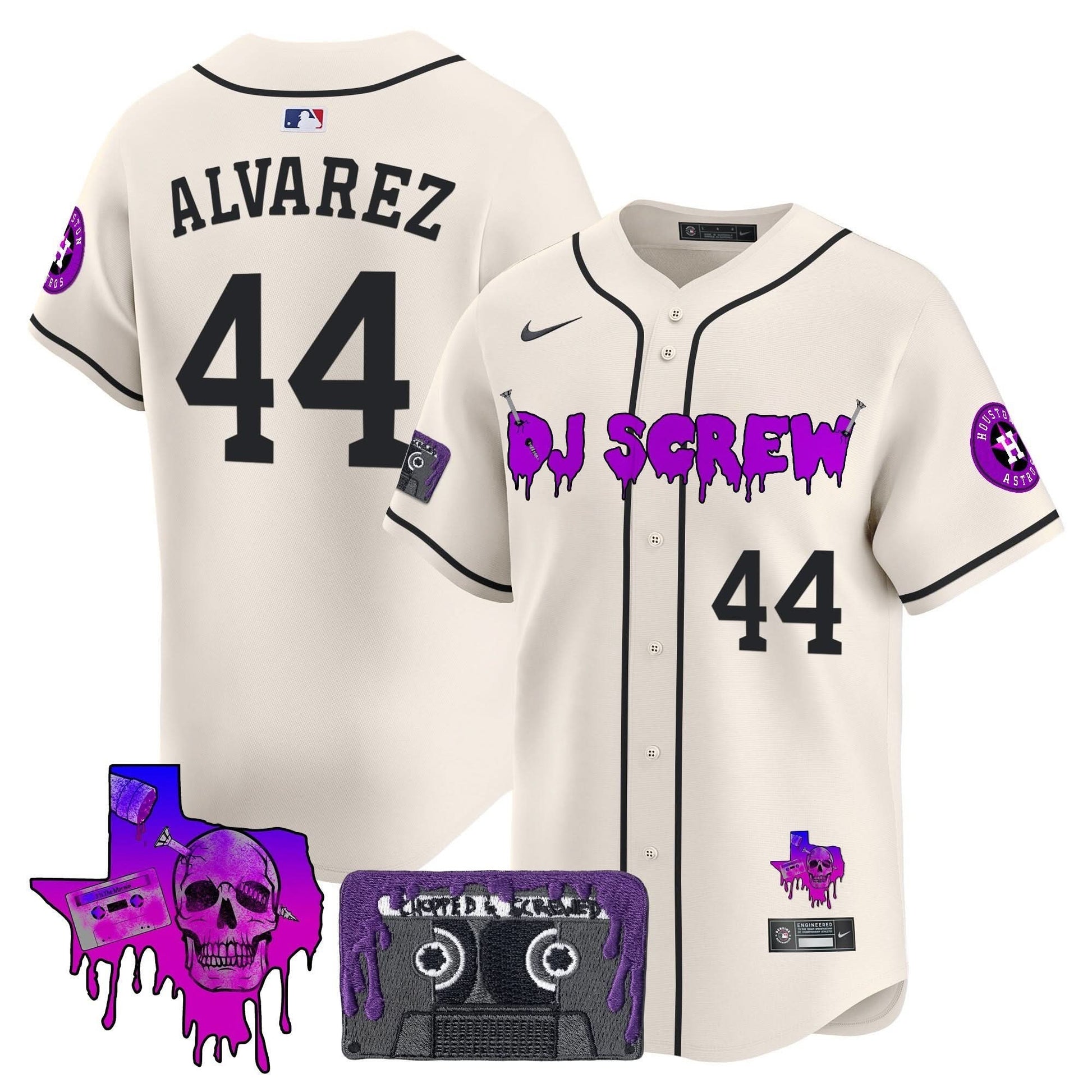Men's Houston Astros DJ Screw Patch Vapor Premier Limited Jersey V2 - All Stitched