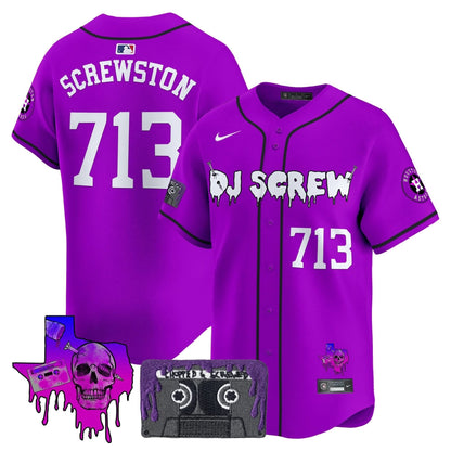 Men's Houston Astros DJ Screw Patch Vapor Premier Limited Jersey V2 - All Stitched