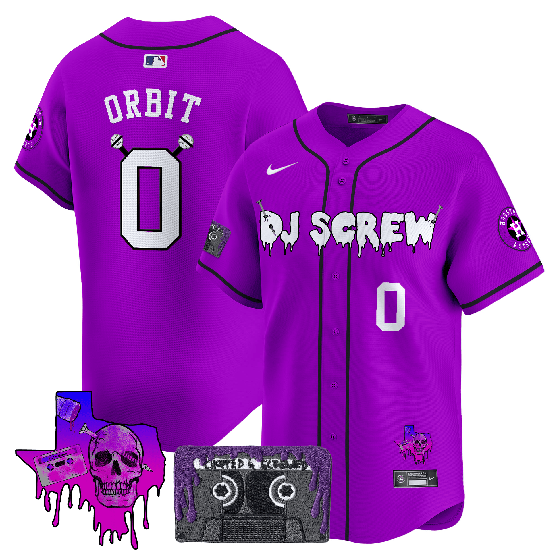 Men's Houston Astros DJ Screw Patch Vapor Premier Limited Jersey V2 - All Stitched
