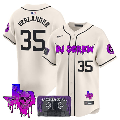 Men's Houston Astros DJ Screw Patch Vapor Premier Limited Jersey V2 - All Stitched