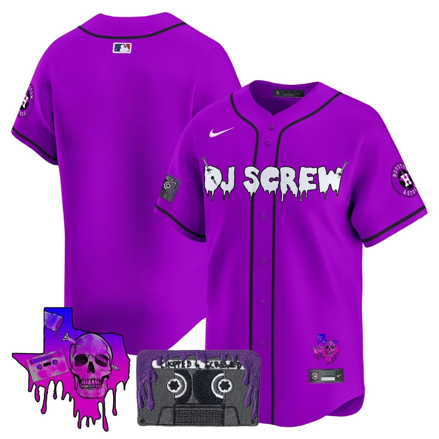 Men's Houston Astros DJ Screw Patch Vapor Premier Limited Jersey V2 - All Stitched