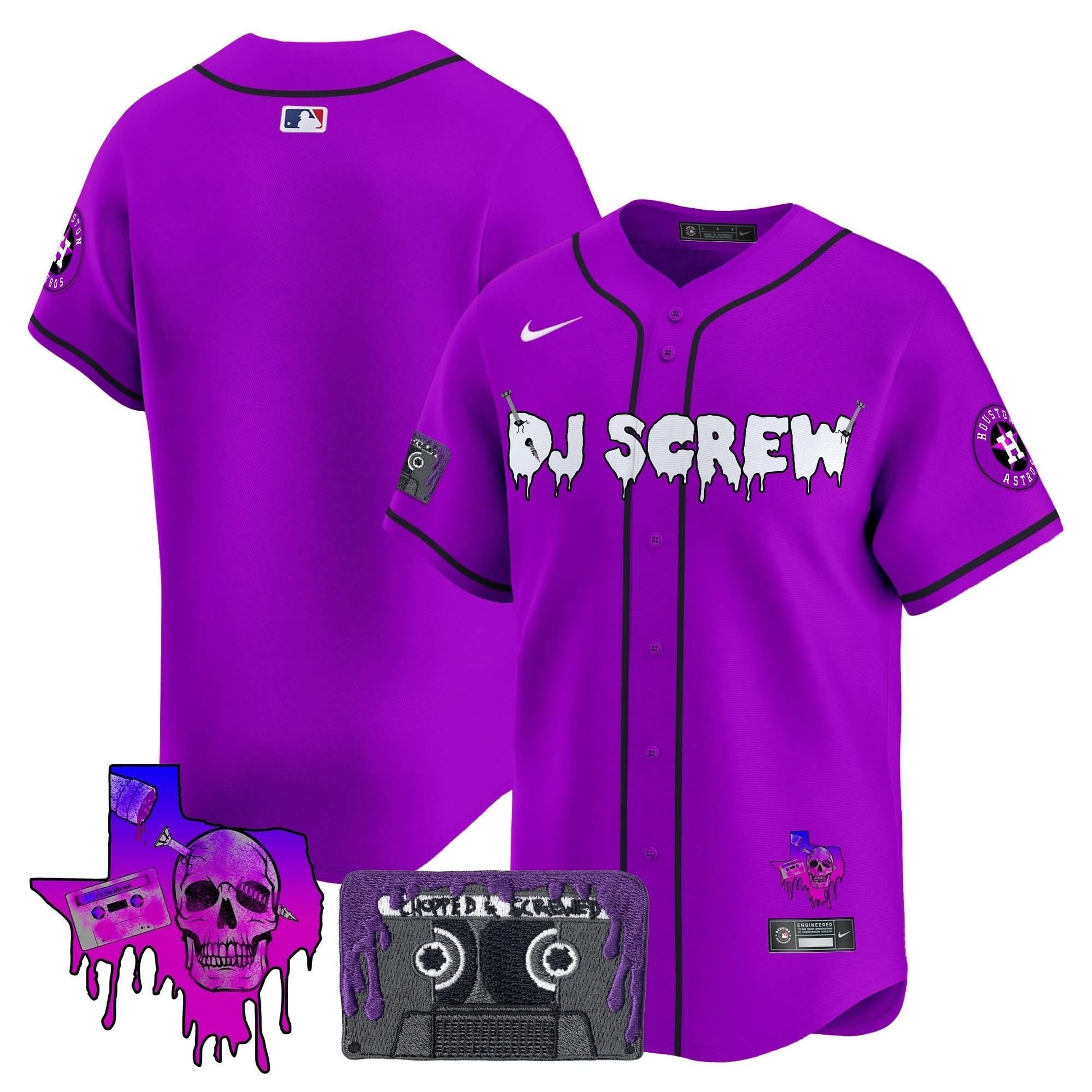 Men's Houston Astros DJ Screw Patch Vapor Premier Limited Jersey V2 - All Stitched