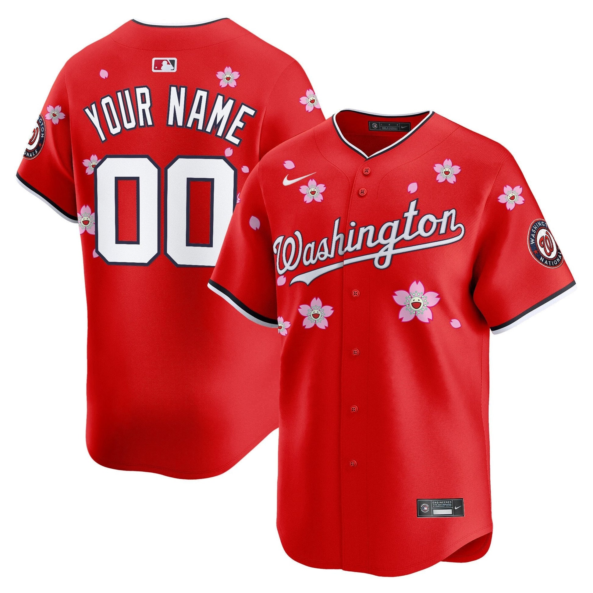 Washington Nationals Cherry Blossom Vapor Premier Limited Custom Jersey - Stitched