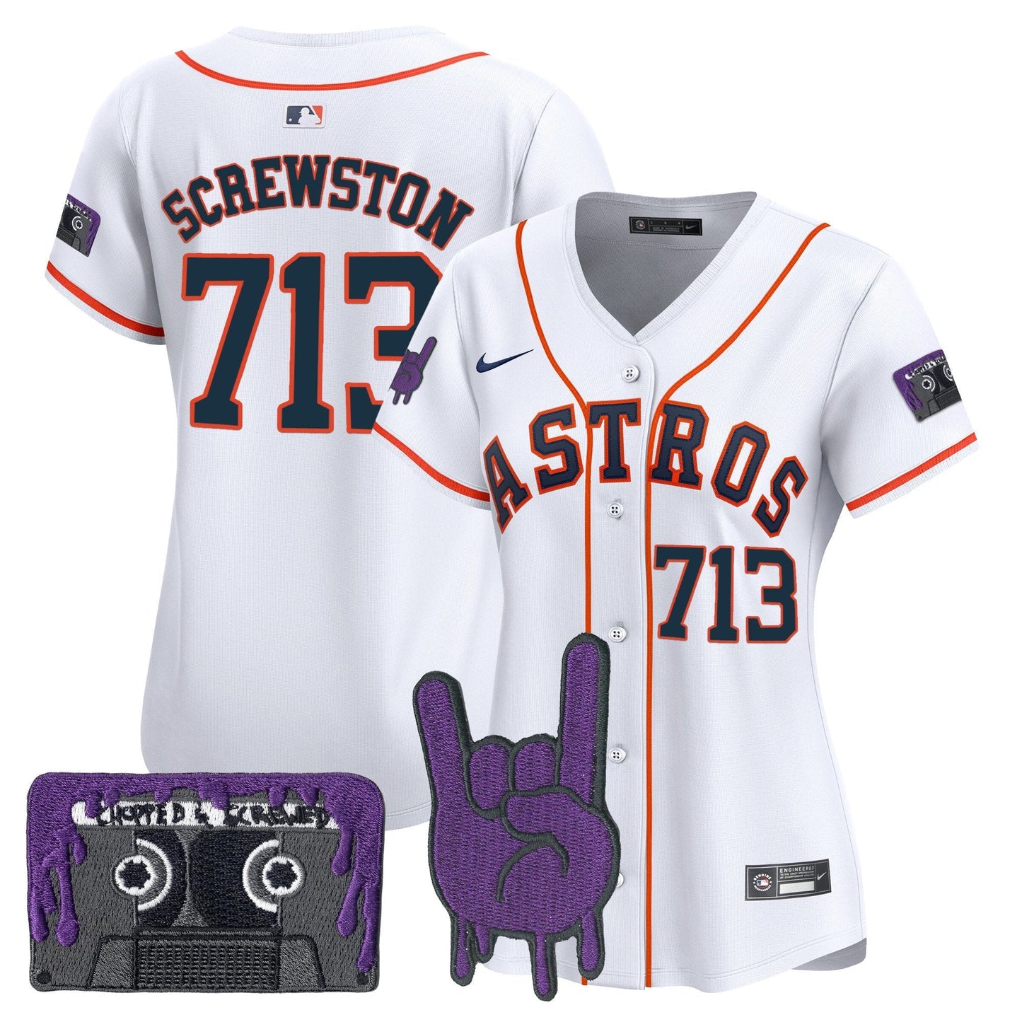 Women's Houston Astros DJ Screw Patch Vapor Premier Limited Jersey - All Stitched
