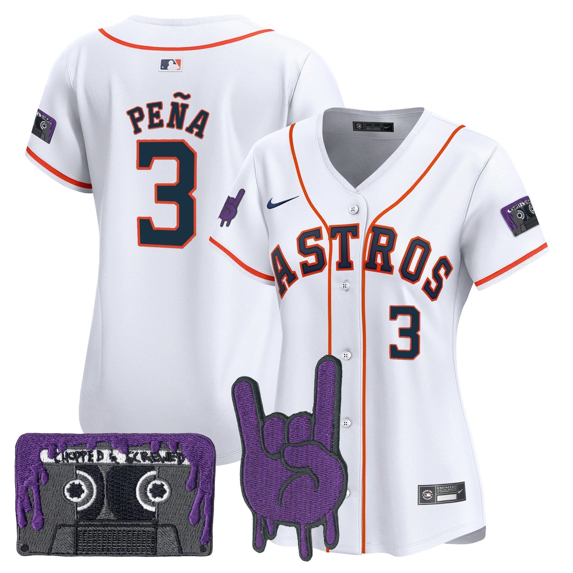 Women's Houston Astros DJ Screw Patch Vapor Premier Limited Jersey - All Stitched