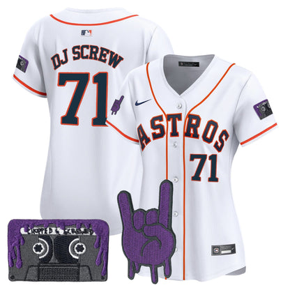 Women's Houston Astros DJ Screw Patch Vapor Premier Limited Jersey - All Stitched