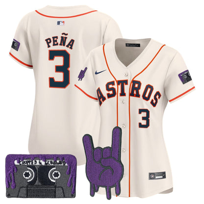 Women's Houston Astros DJ Screw Patch Vapor Premier Limited Jersey - All Stitched
