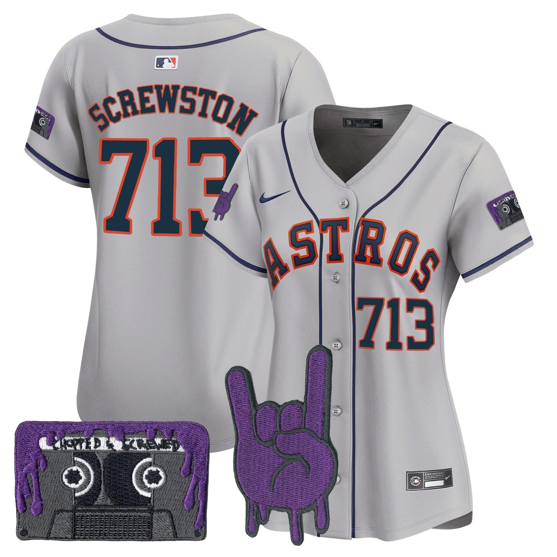 Women's Houston Astros DJ Screw Patch Vapor Premier Limited Jersey - All Stitched