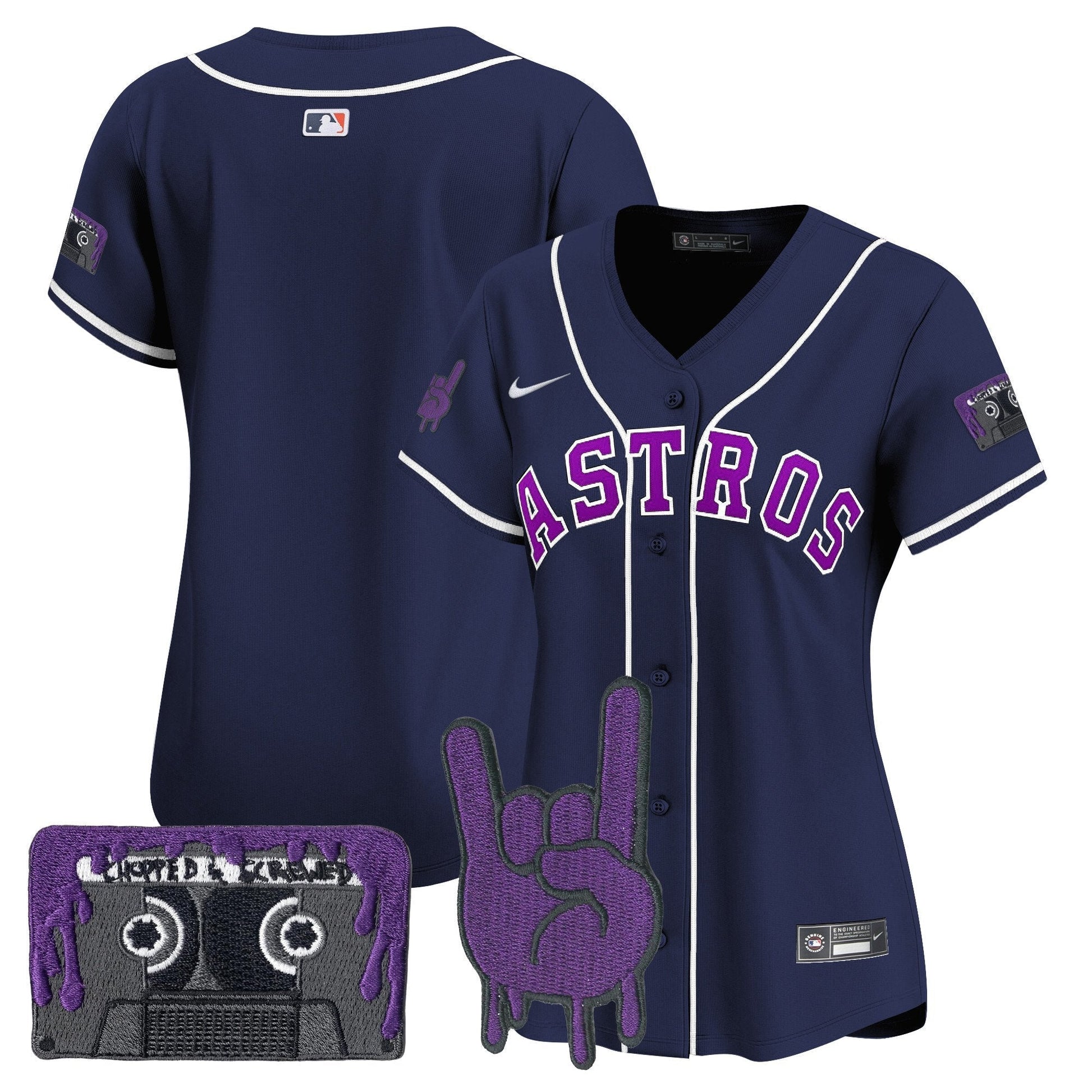 Women's Houston Astros DJ Screw Patch Vapor Premier Limited Jersey - All Stitched