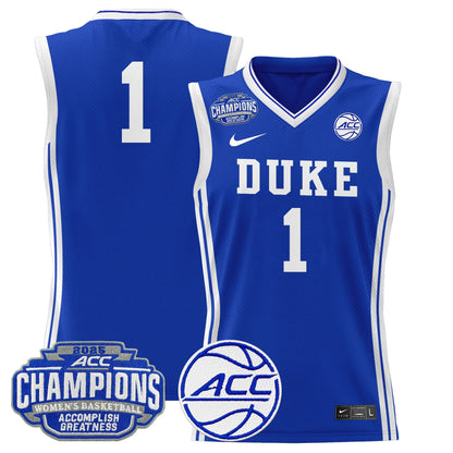 Men's Size - Duke Blue Devils 2025 ACC Women's Conference Tournament Champions Lightweight Basketball Jersey - All Stitched