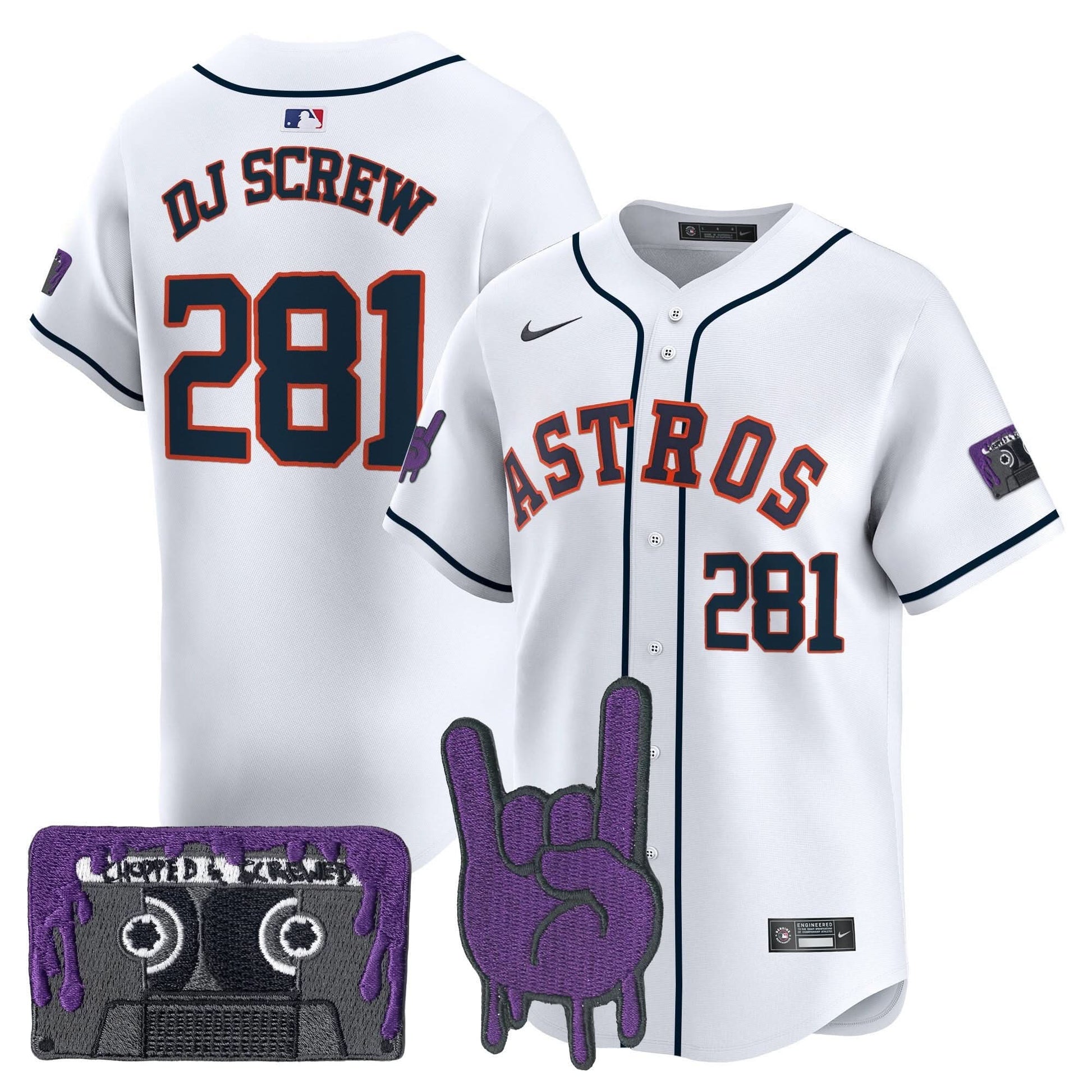 Men's Houston Astros DJ Screw Patch Vapor Premier Limited Jersey - All Stitched
