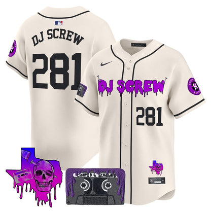 Men's Houston Astros DJ Screw Patch Vapor Premier Limited Jersey V2 - All Stitched