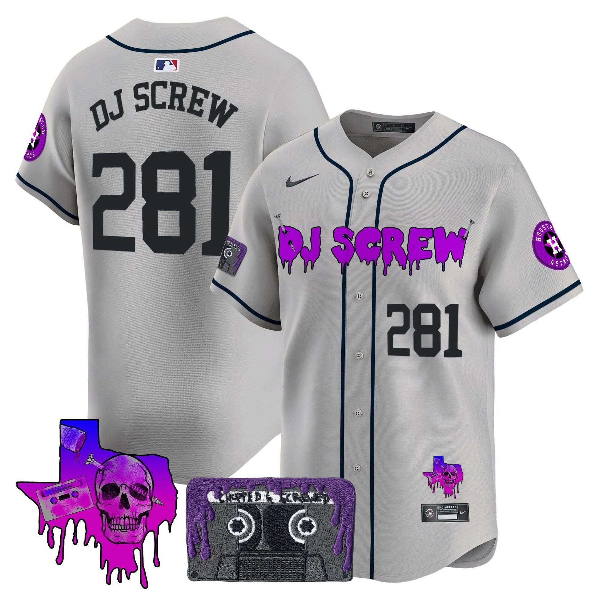 Men's Houston Astros DJ Screw Patch Vapor Premier Limited Jersey V2 - All Stitched