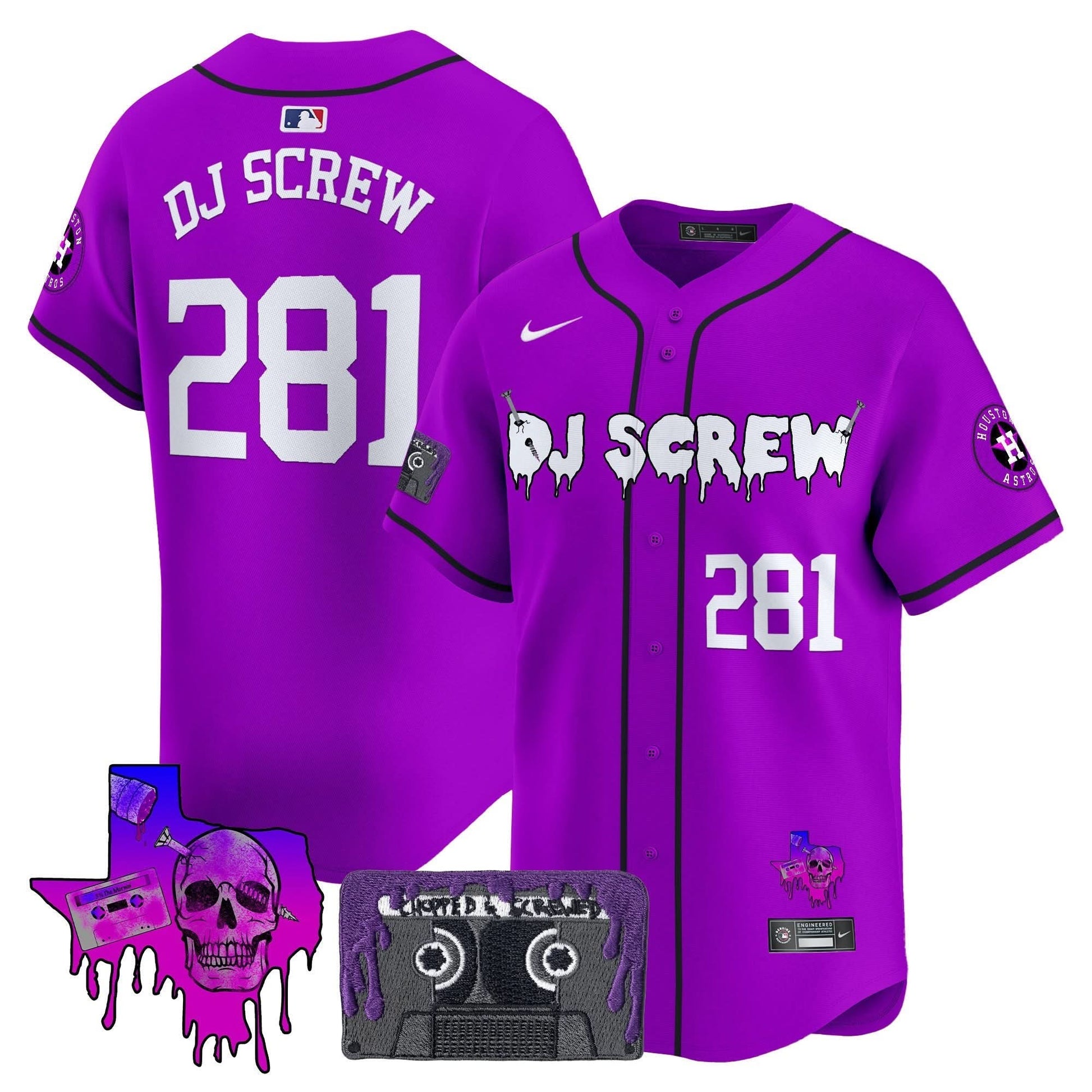 Men's Houston Astros DJ Screw Patch Vapor Premier Limited Jersey V2 - All Stitched
