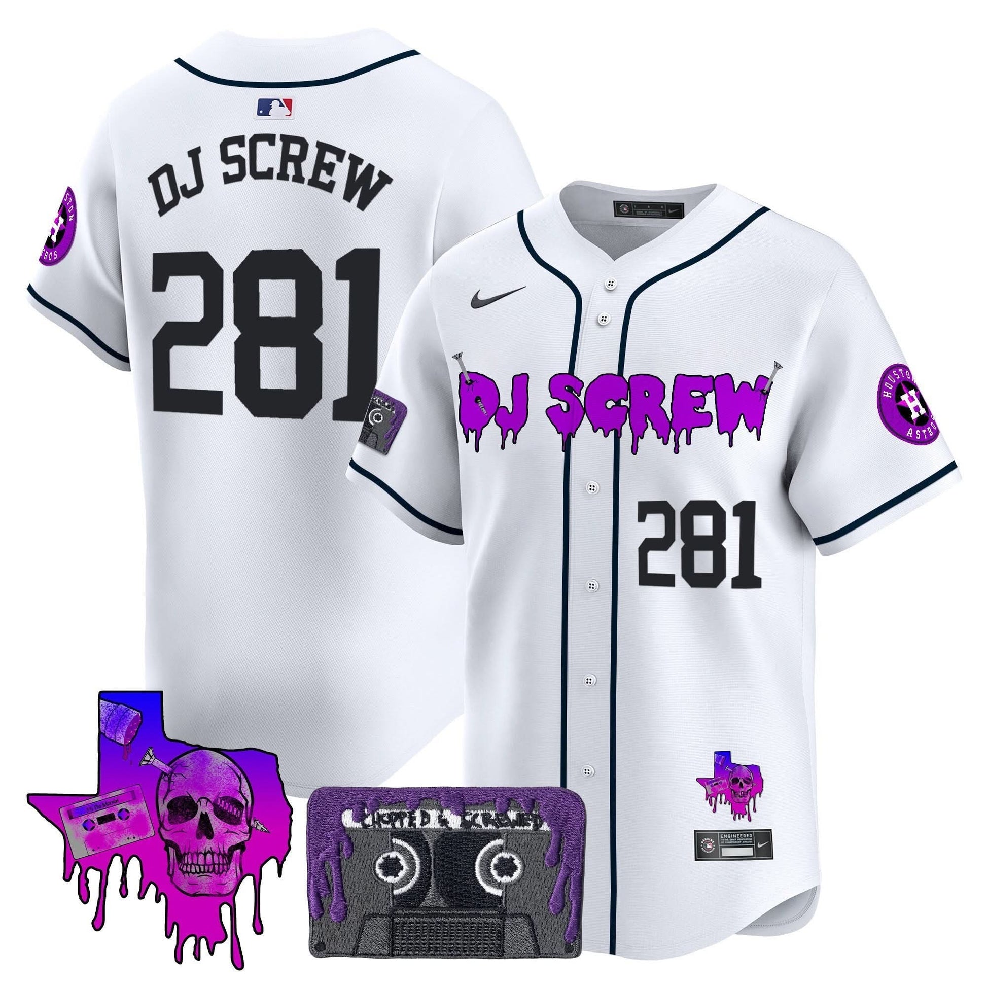 Men's Houston Astros DJ Screw Patch Vapor Premier Limited Jersey V2 - All Stitched