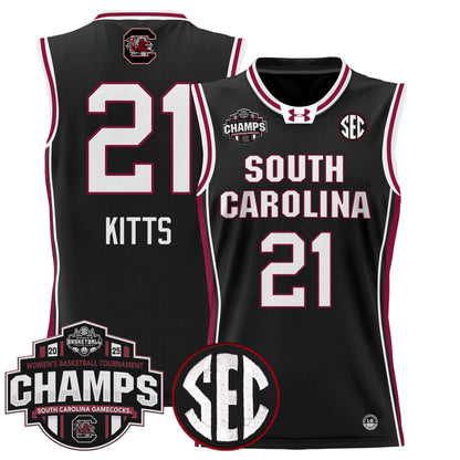 Men's Size - South Carolina Gamecocks 2025 SEC Women's Conference Tournament Champions Lightweight Basketball Jersey - All Stitched
