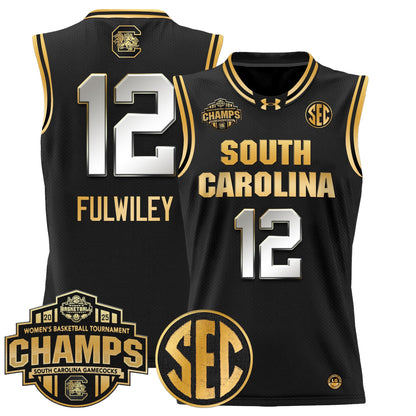 Men's Size - South Carolina Gamecocks 2025 SEC Women's Conference Tournament Champions Lightweight Basketball Jersey - All Stitched