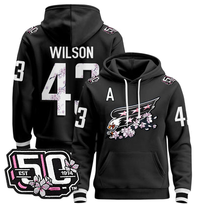 Men's Washington Capitals 50th Anniversary Cherry Blossom Pullover Hoodie - All Stitched