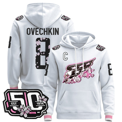 Men's Washington Capitals 50th Anniversary Cherry Blossom Pullover Hoodie - All Stitched