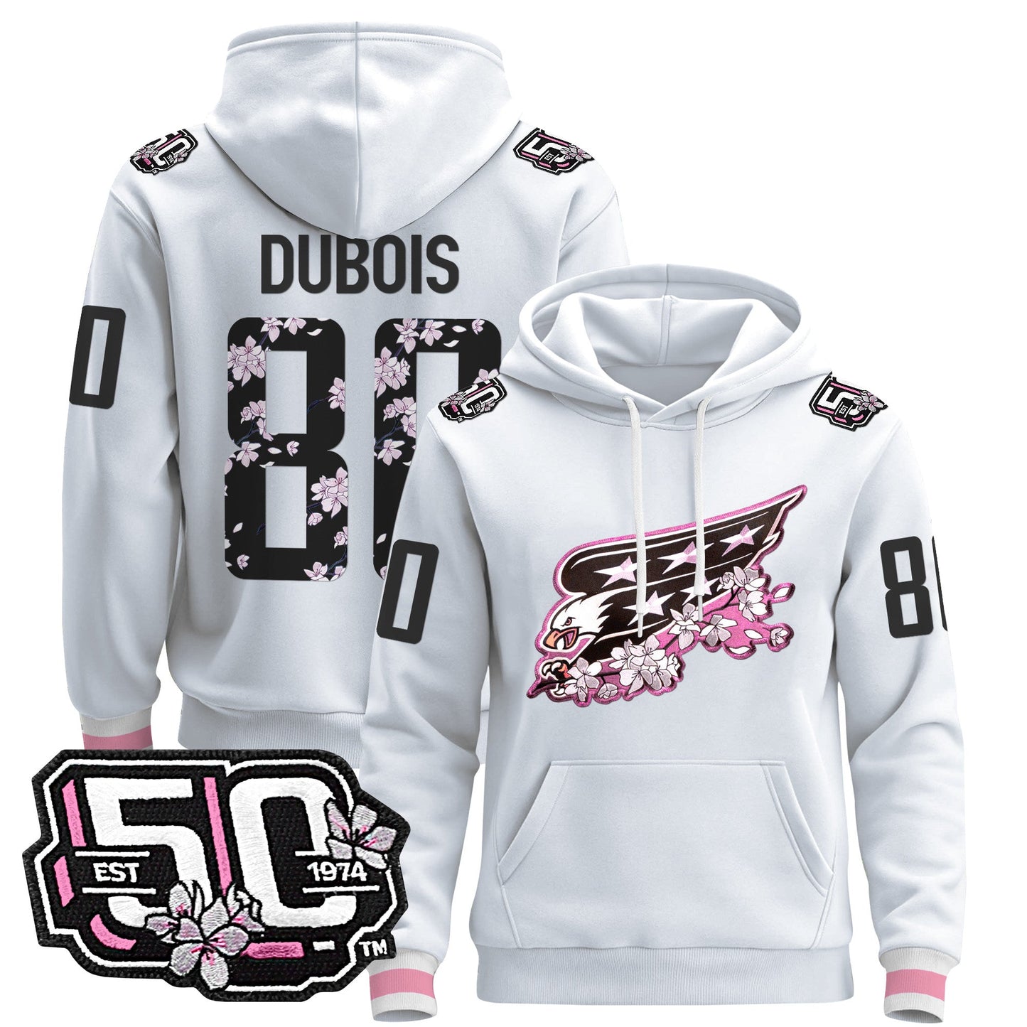 Men's Washington Capitals 50th Anniversary Cherry Blossom Pullover Hoodie - All Stitched