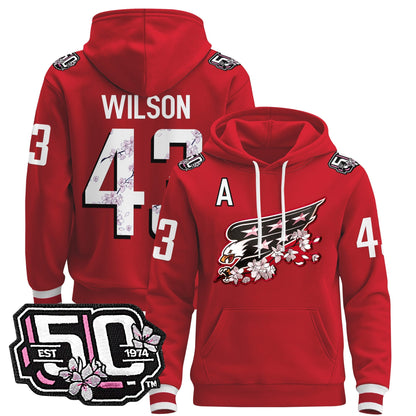 Men's Washington Capitals 50th Anniversary Cherry Blossom Pullover Hoodie - All Stitched