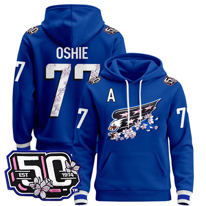 Men's Washington Capitals 50th Anniversary Cherry Blossom Pullover Hoodie - All Stitched