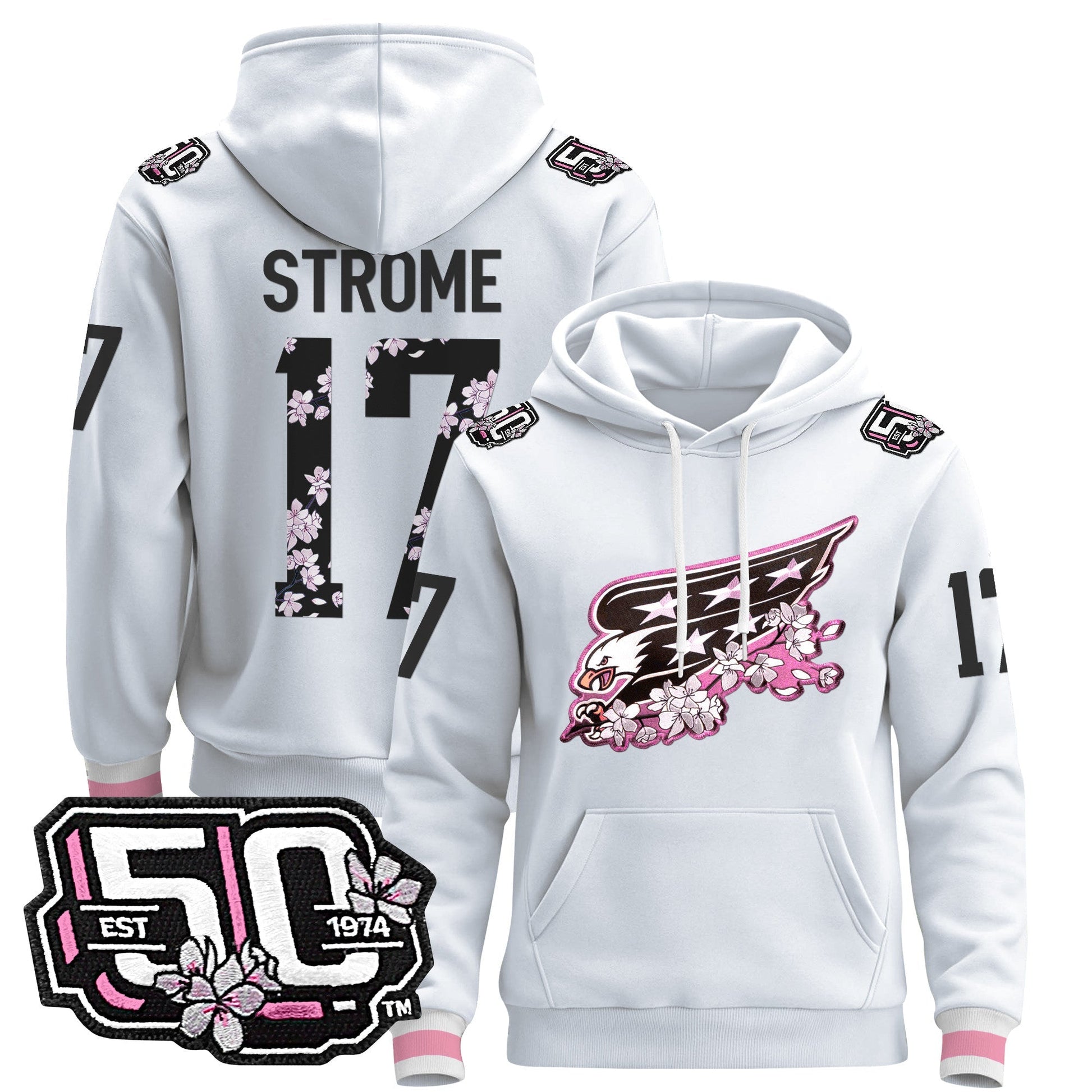 Men's Washington Capitals 50th Anniversary Cherry Blossom Pullover Hoodie - All Stitched