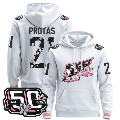 Men's Washington Capitals 50th Anniversary Cherry Blossom Pullover Hoodie - All Stitched