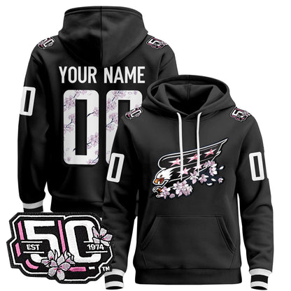 Washington Capitals 50th Anniversary Cherry Blossom Custom Pullover Hoodie - All Stitched