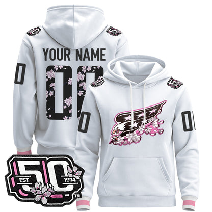 Washington Capitals 50th Anniversary Cherry Blossom Custom Pullover Hoodie - All Stitched