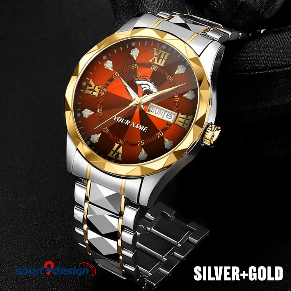 Denver Broncos - American Football Men Luxury Hand Watch All Team Custom Any Name Gift For Fan - Limited Edition