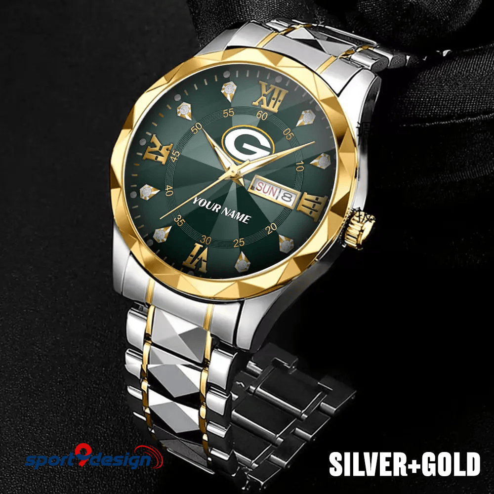 Green Bay Packers - American Football Men Luxury Hand Watch All Team Custom Any Name Gift For Fan - Limited Edition
